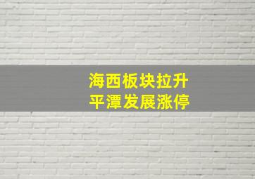 海西板块拉升 平潭发展涨停